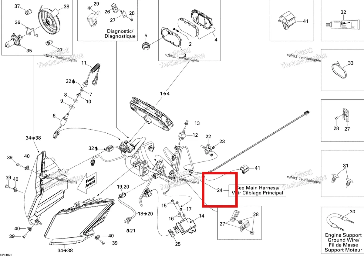 Деталь 515176838 на схеме узла 2010 Ski-Doo MX Z X 600RS Electrical System