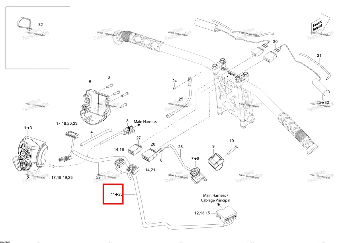 Деталь 515176867 (Деталь Wiring Harness Ass'y. Includes 1 To Lb1) на схеме узла XU Steering Wiring Harness