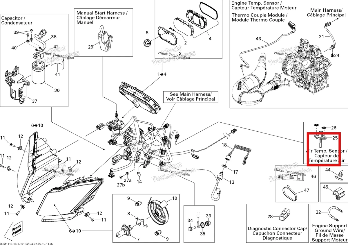 Деталь 515176955 на схеме узла 2011 Ski-Doo MX Z X-RS 600HO ETEC Electrical System