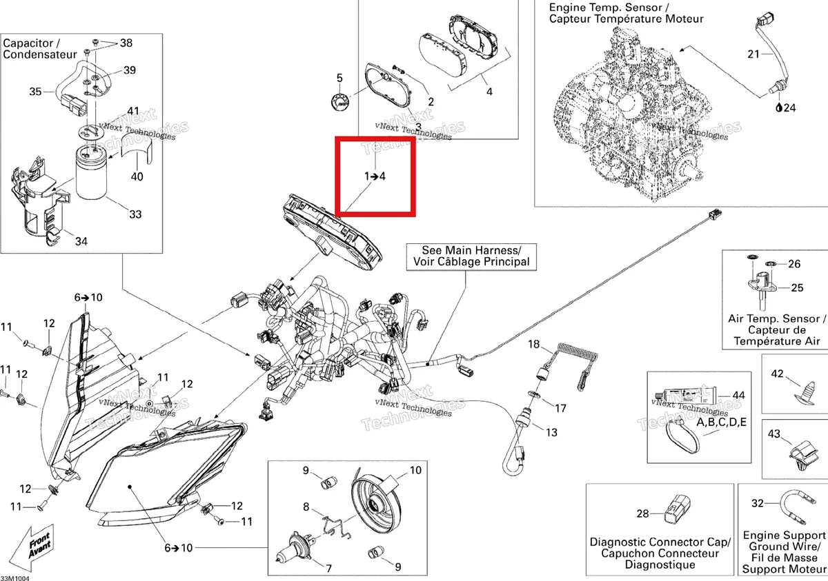 Деталь 515176976 на схеме узла 2010 Ski-Doo MX Z X 800R ETEC Electrical System