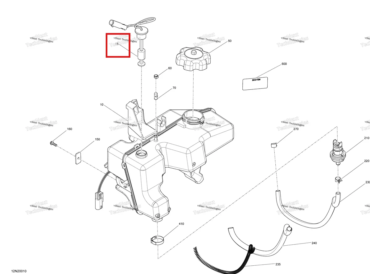 Деталь 515176978 (Деталь Level Sensor) на схеме узла 2020 Ski-Doo SKANDIC WT 550F Engine - Oil