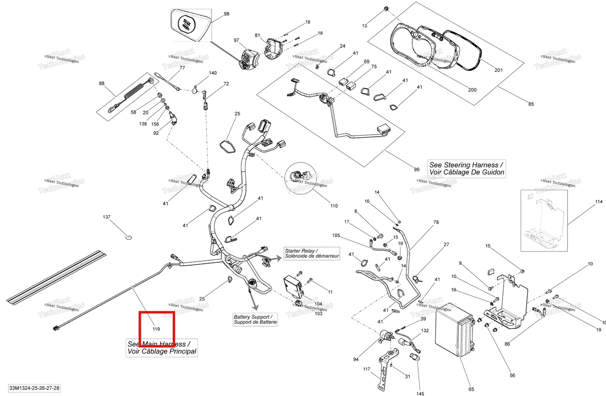 Деталь 515177094 (Жгут проводов в сборе) на схеме узла 2013 Ski-Doo TUNDRA SPORT & LT 550F XP Electrical System