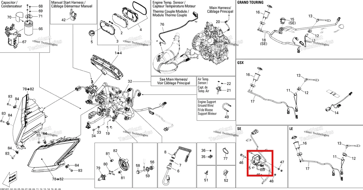 Деталь 515177098 (Деталь Main Harness. Includes 1 To Vc) на схеме узла Electrical System
