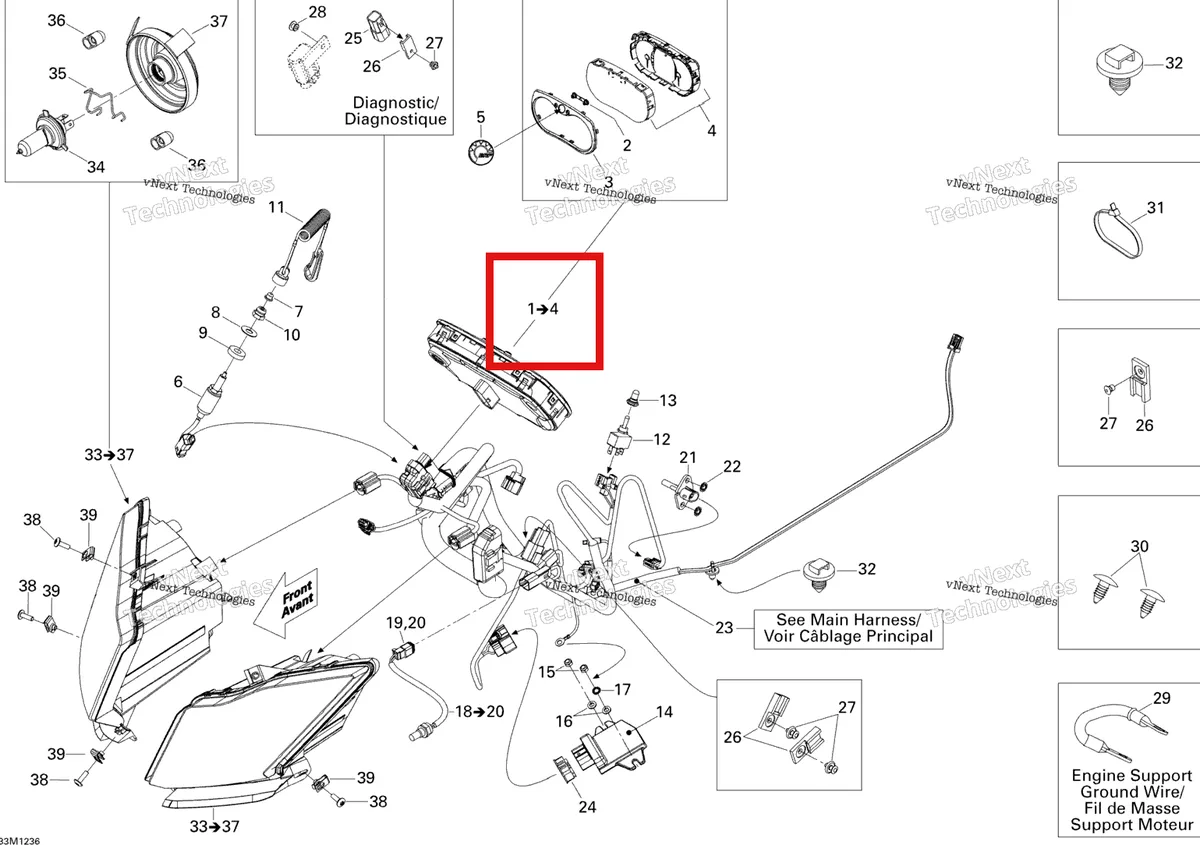 Деталь 515177113 на схеме узла 2012 Ski-Doo MX Z X 600RS Electrical System