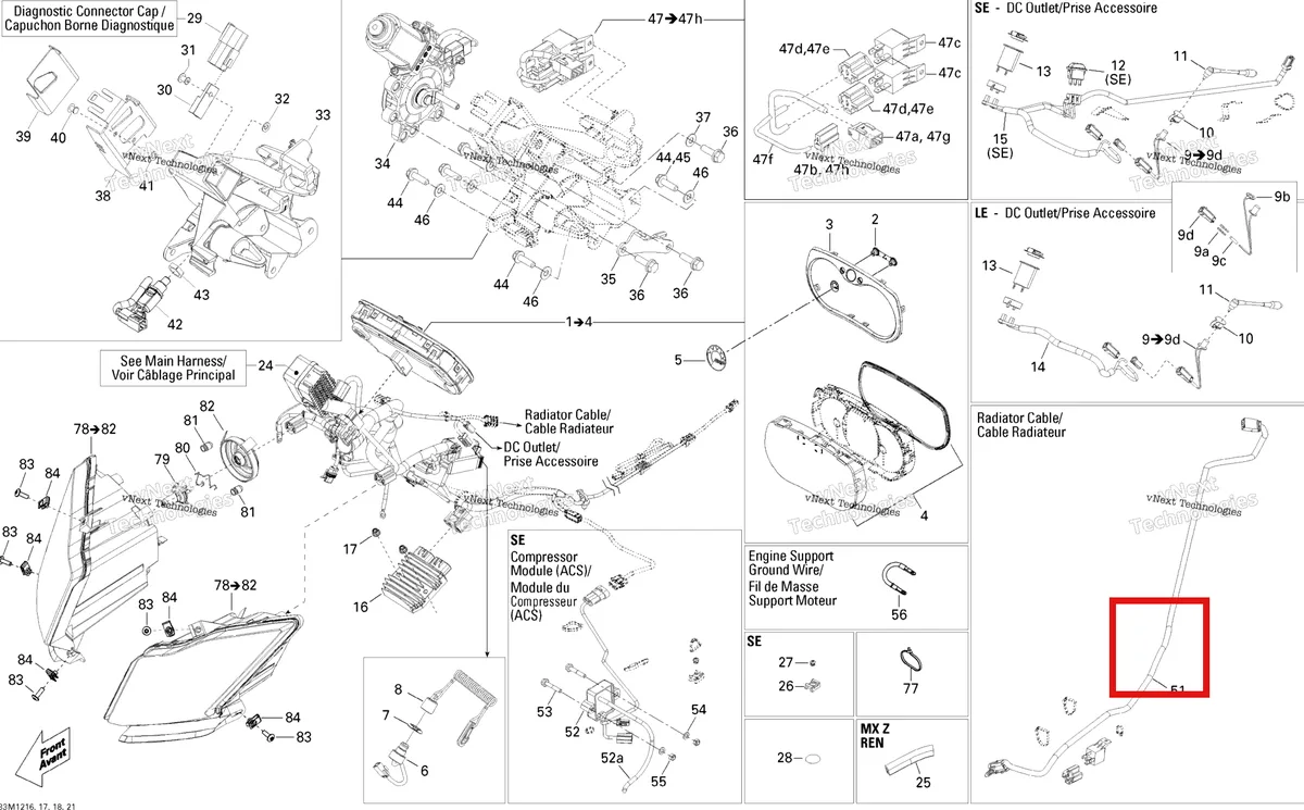 Деталь 515177114 на схеме узла 2012 Ski-Doo GSX LE & SE 1200 XR Electrical System
