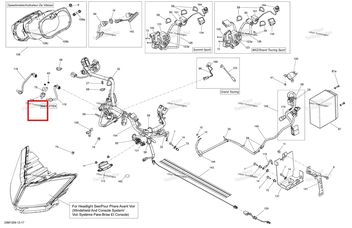 Деталь 515177115 на схеме узла 2013 Ski-Doo MXZ SPORT 600 XP Electrical System