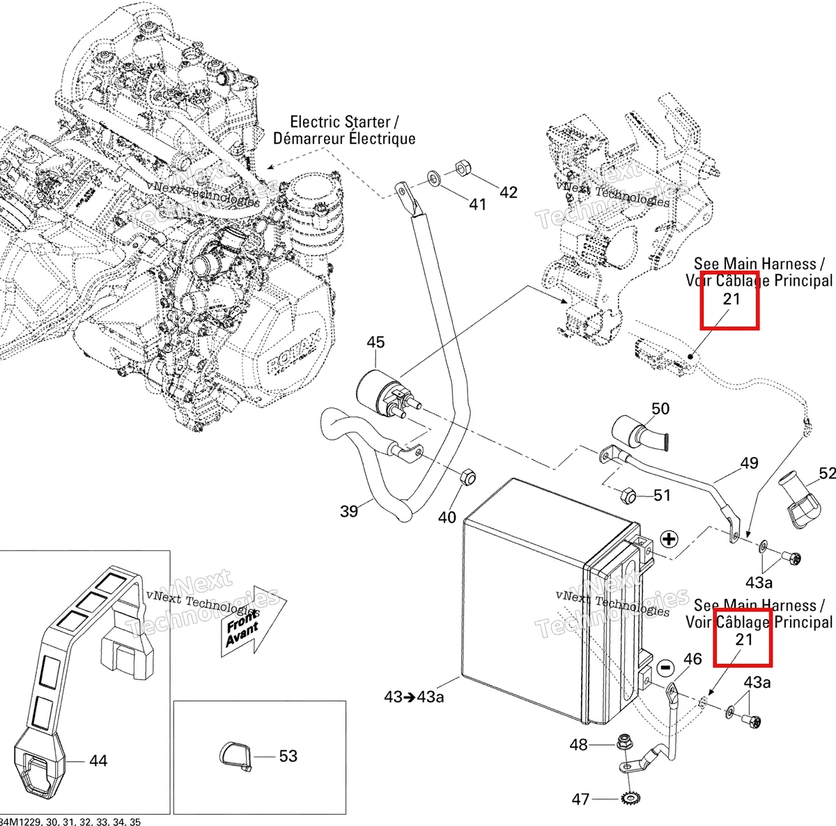 Деталь 515177126 (Деталь Main Harness Ass'y. Includes 1 To Vc) на схеме узла 2012 Ski-Doo Expedition Sport 600ACE LFF Battery And Starter