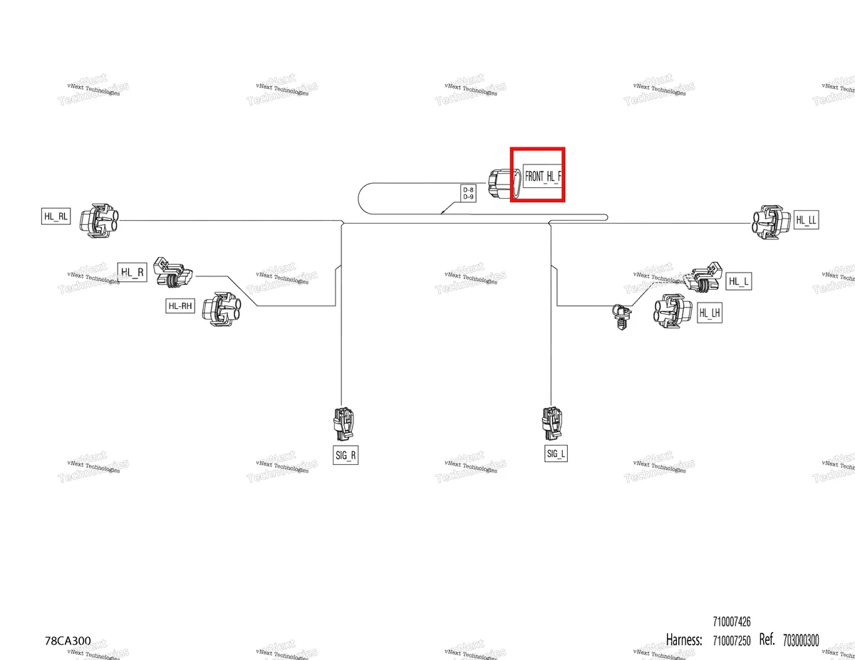 Деталь 515177186 на схеме узла 2021 Can-Am Commander MAX 1000R EFI - DPS XT Electric - Front Wiring Harness - 710007250