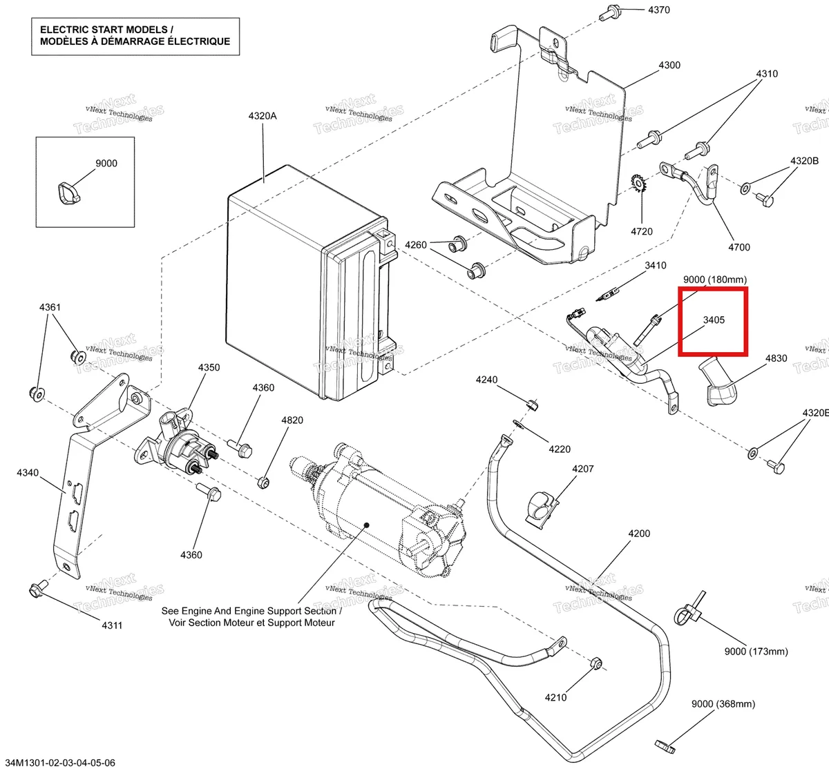 Деталь 515177207 на схеме узла 2013 Ski-Doo SUMMIT SP 800RE XM Battery And Starter