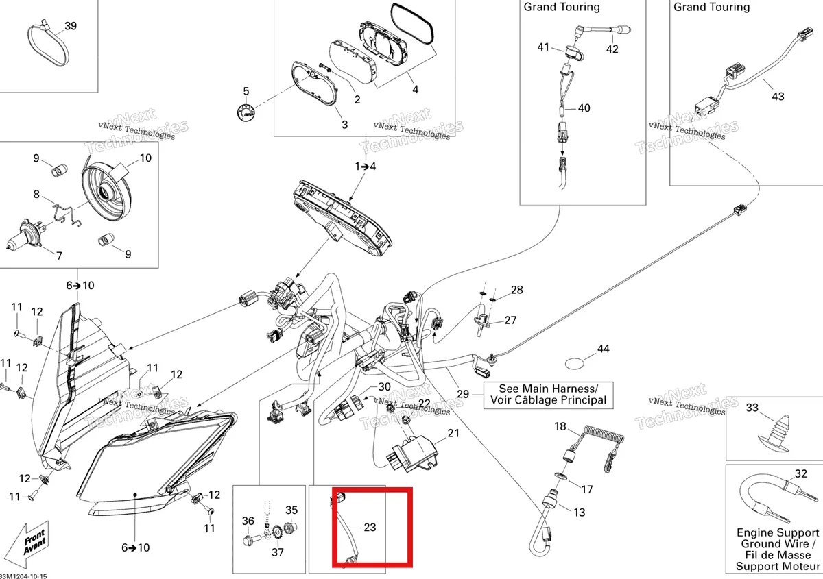 Деталь 515177251 на схеме узла 2012 Ski-Doo Summit SPORT 800R P-TEK Electrical System