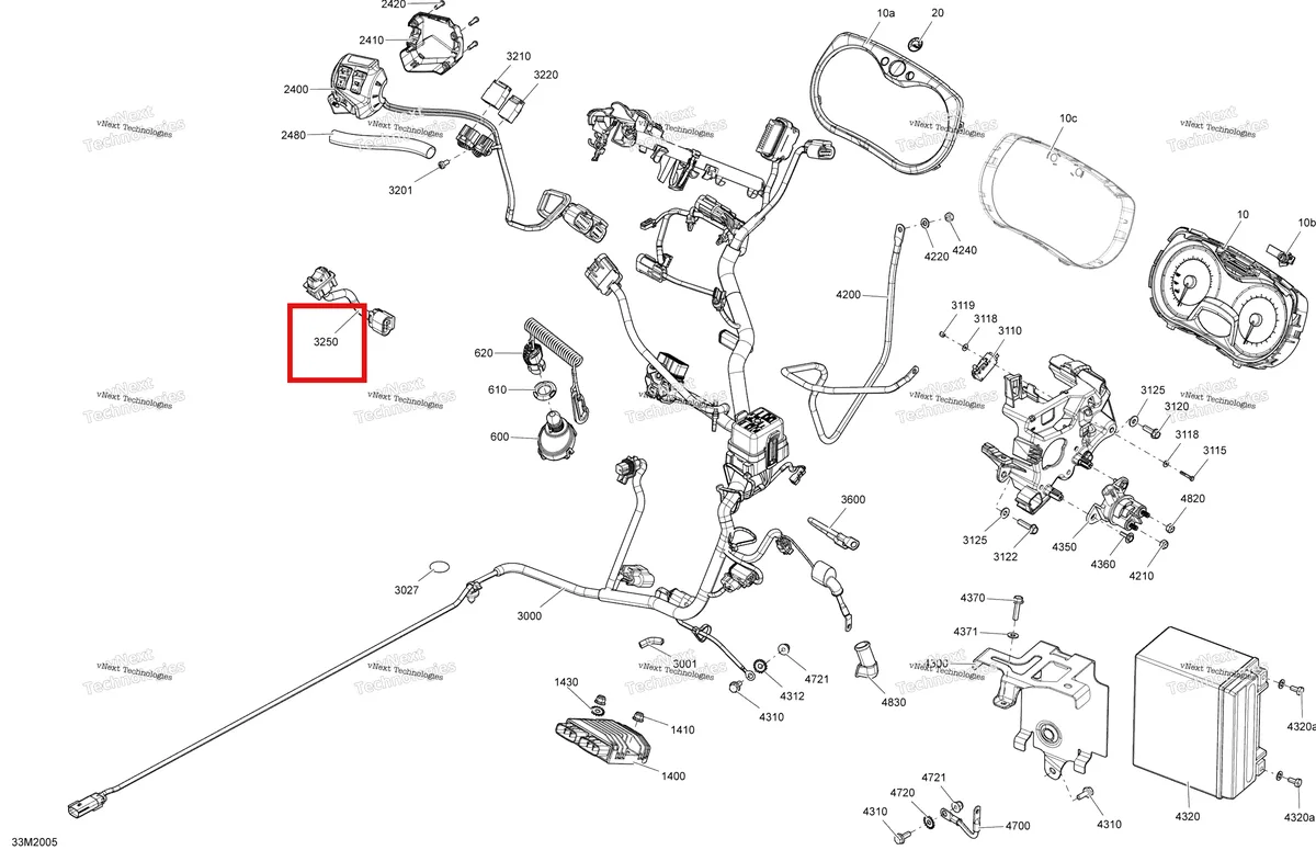 Деталь 515177394 на схеме узла 2020 Ski-Doo TUNDRA 600 ACE Electrical System