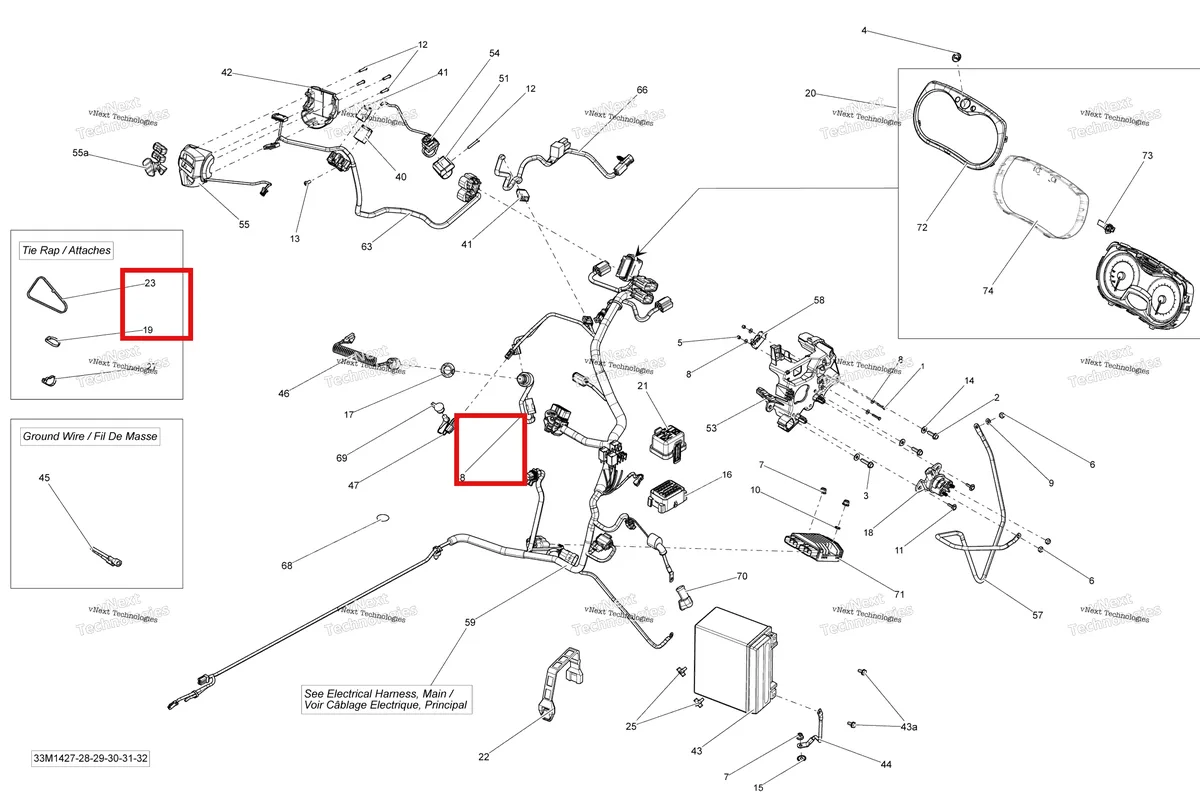 Деталь 515177414 на схеме узла 2014 Ski-Doo EXPEDITION SPORT 600ACE XP Electrical System