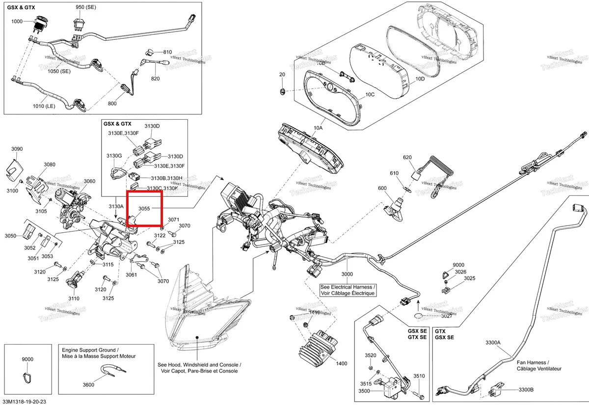 Деталь 515177428 на схеме узла 2013 Ski-Doo RENEGADE X & ADRENALINE 1200 XR Electrical System