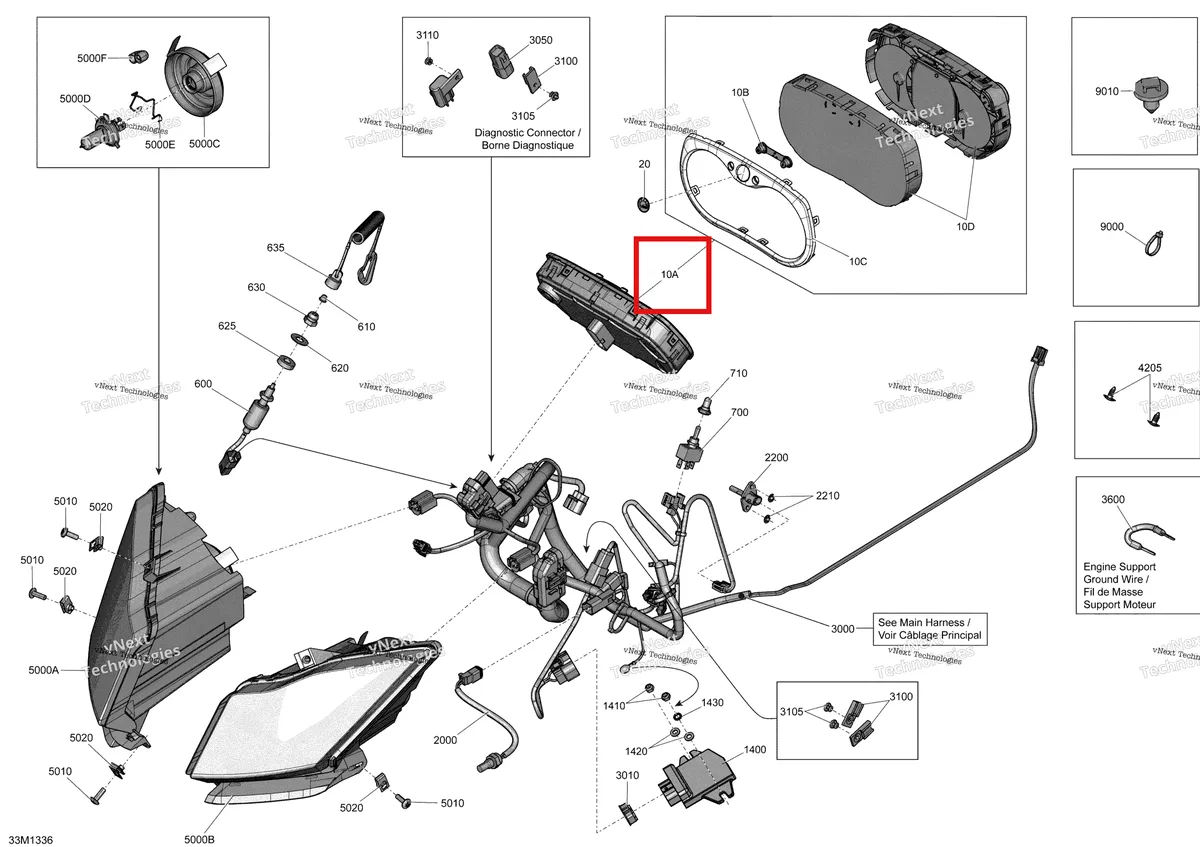Деталь 515177465 на схеме узла 2013 Ski-Doo MXZ X 600RS XP Electrical System