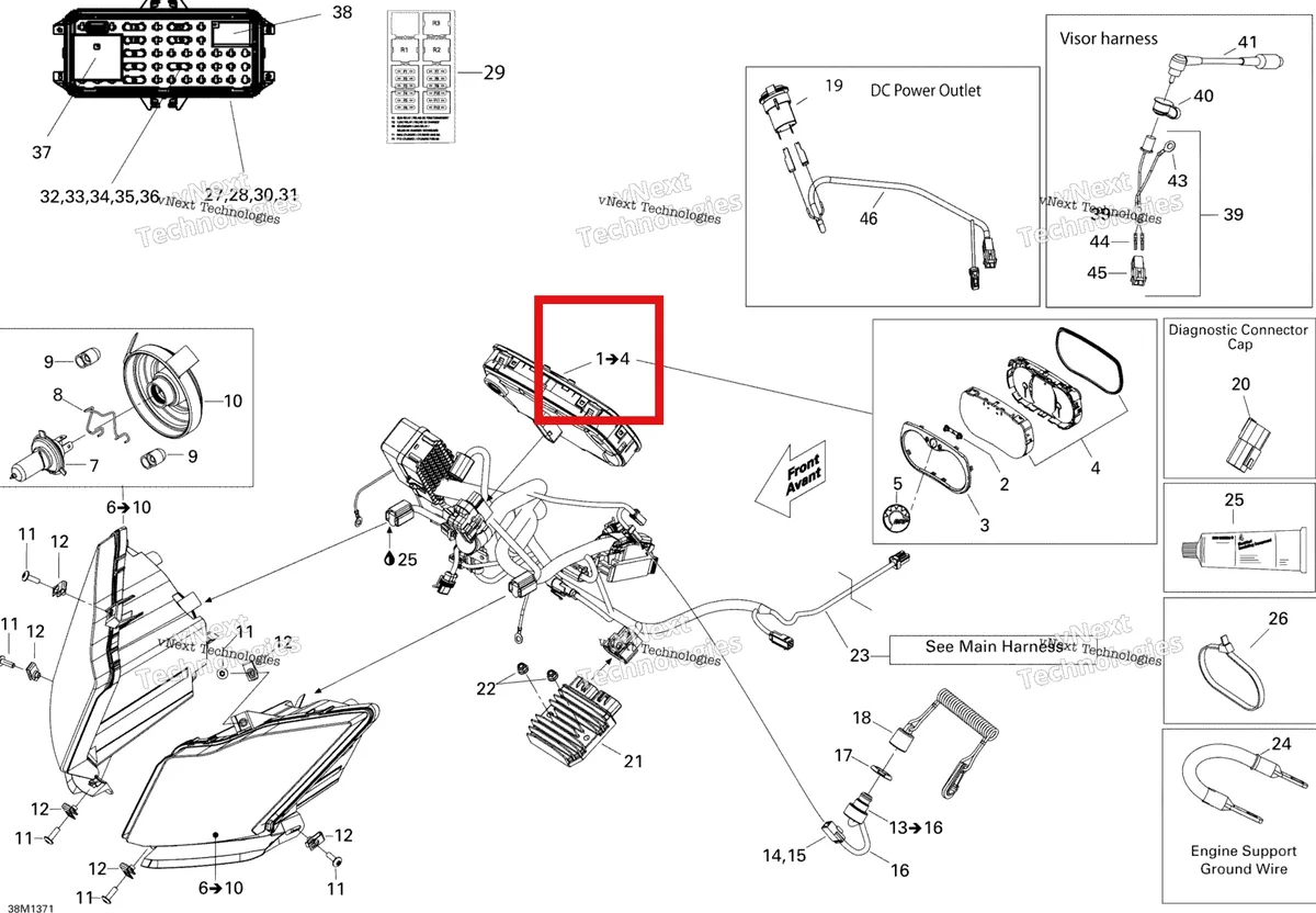 Деталь 515177469 на схеме узла 2013 Ski-Doo EXPEDITION LE 1200 XU Electrical System