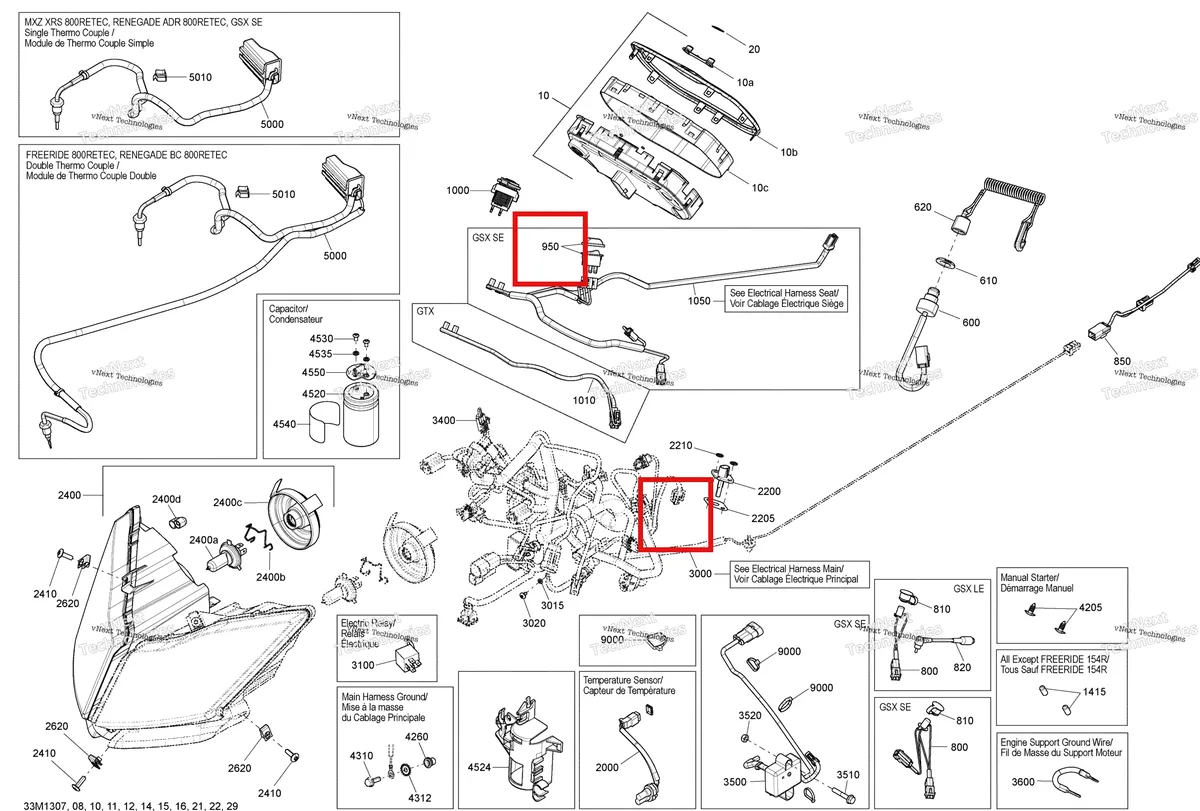 Деталь 515177473 (Деталь Module) на схеме узла 2013 Ski-Doo GSX SE 600HOE Electrical System