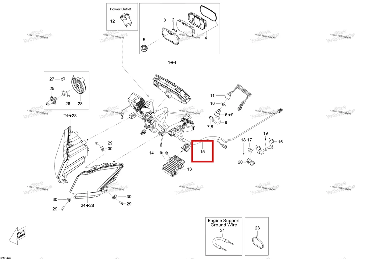 Деталь 515177504 (Деталь Main Harness. Includes 1 To Vc) на схеме узла XU Electrical System