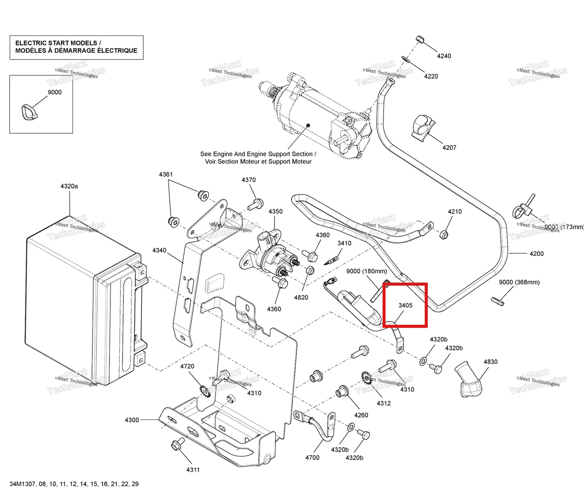 Деталь 515177534 на схеме узла 2013 Ski-Doo TUNDRA XTREME 600HOE XP Battery And Starter