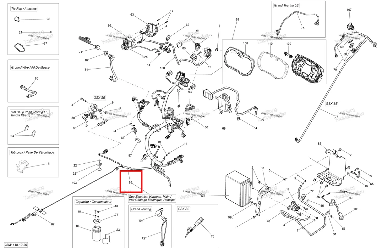 Деталь 515177544 на схеме узла 2014 Ski-Doo TUNDRA XTREME 600HOE XU Electrical System