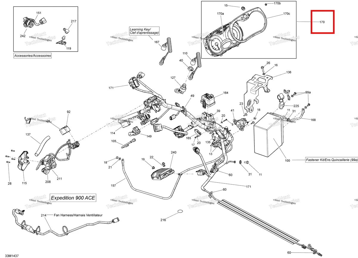Деталь 515177597 на схеме узла 2014 Ski-Doo EXPEDITION SPORT 900ACE XS Electrical System
