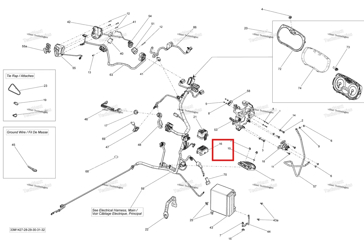 Деталь 515177610 на схеме узла 2014 Ski-Doo EXPEDITION SPORT 600ACE XP Electrical System