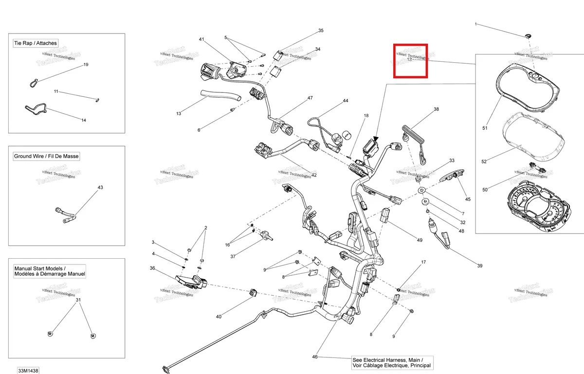 Деталь 515177659 на схеме узла 2014 Ski-Doo MXZ X 600RS XS RS Electrical System