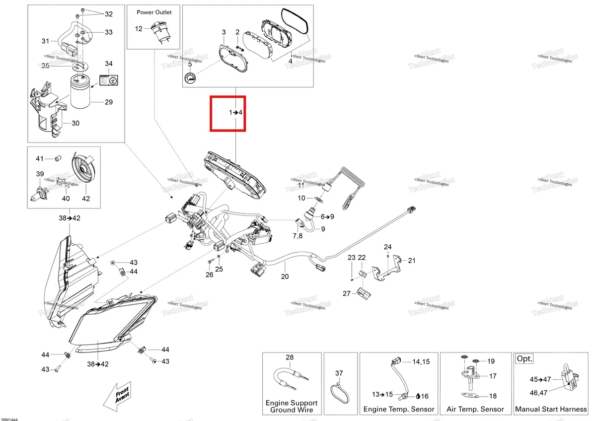 Деталь 515177673 на схеме узла 2014 Ski-Doo SKANDIC WT 600HOETEC XU Electrical System