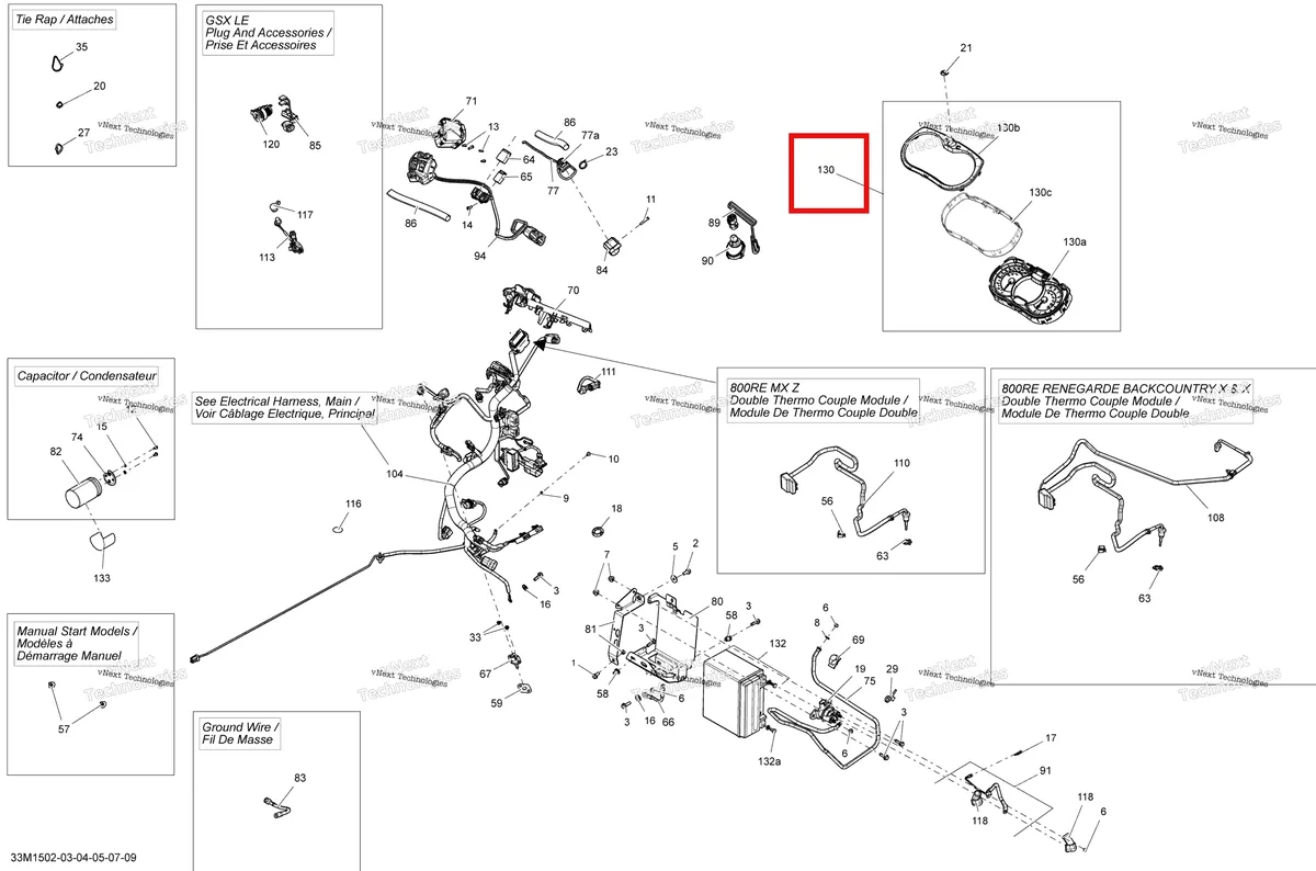 Деталь 515177700 на схеме узла 2015 Ski-Doo RENEGADE XRS 800RETEC XS-RS137 Electrical System