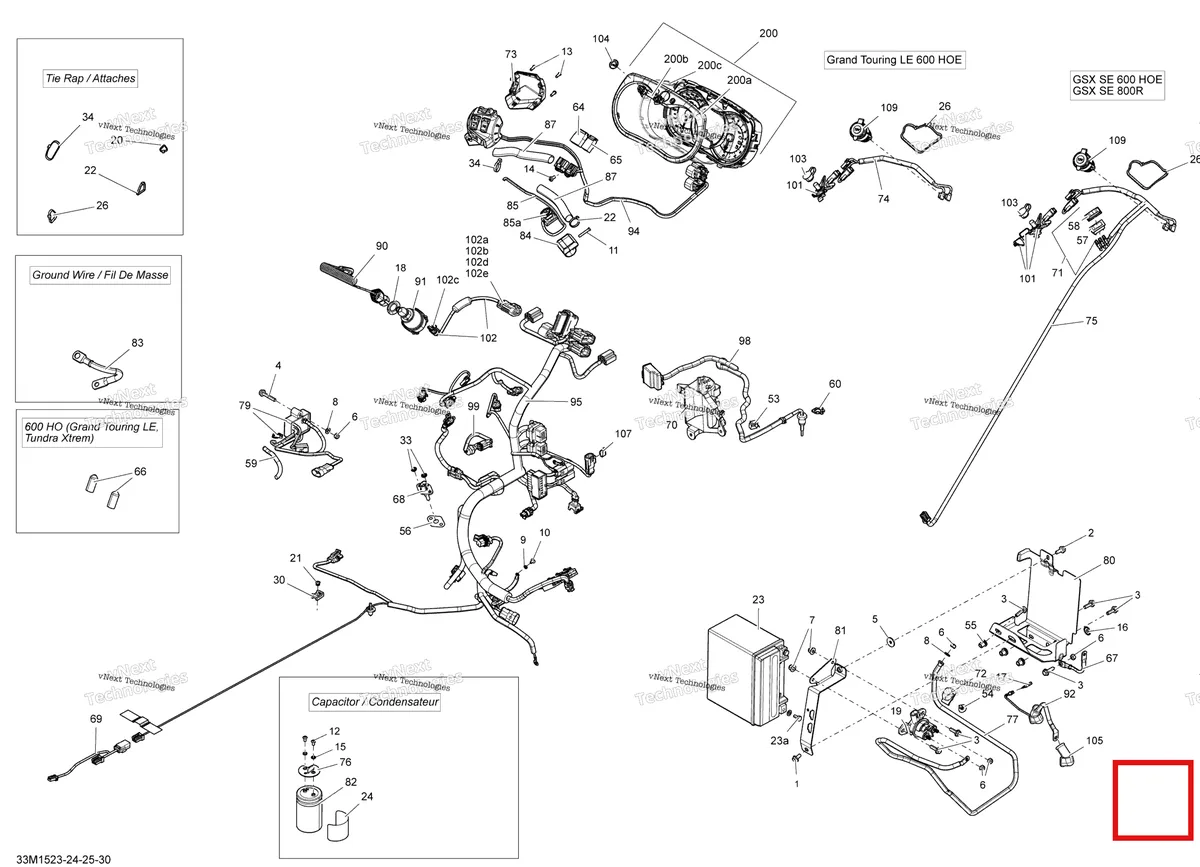 Деталь 515177746 на схеме узла 2015 Ski-Doo GRAND TOURING LE 600HOETEC XR137 Electrical System