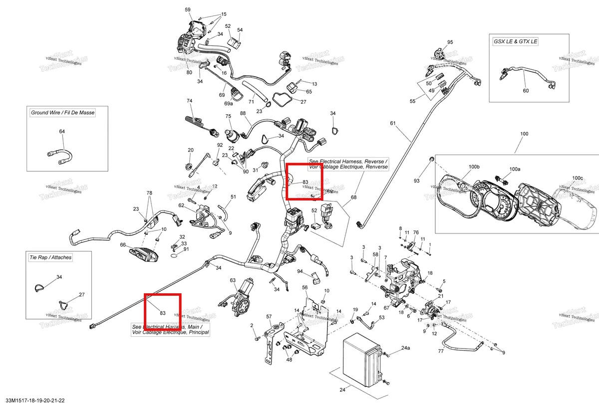 Деталь 515177750 на схеме узла 2015 Ski-Doo RENEGADE X 1200 XR137 Electrical System