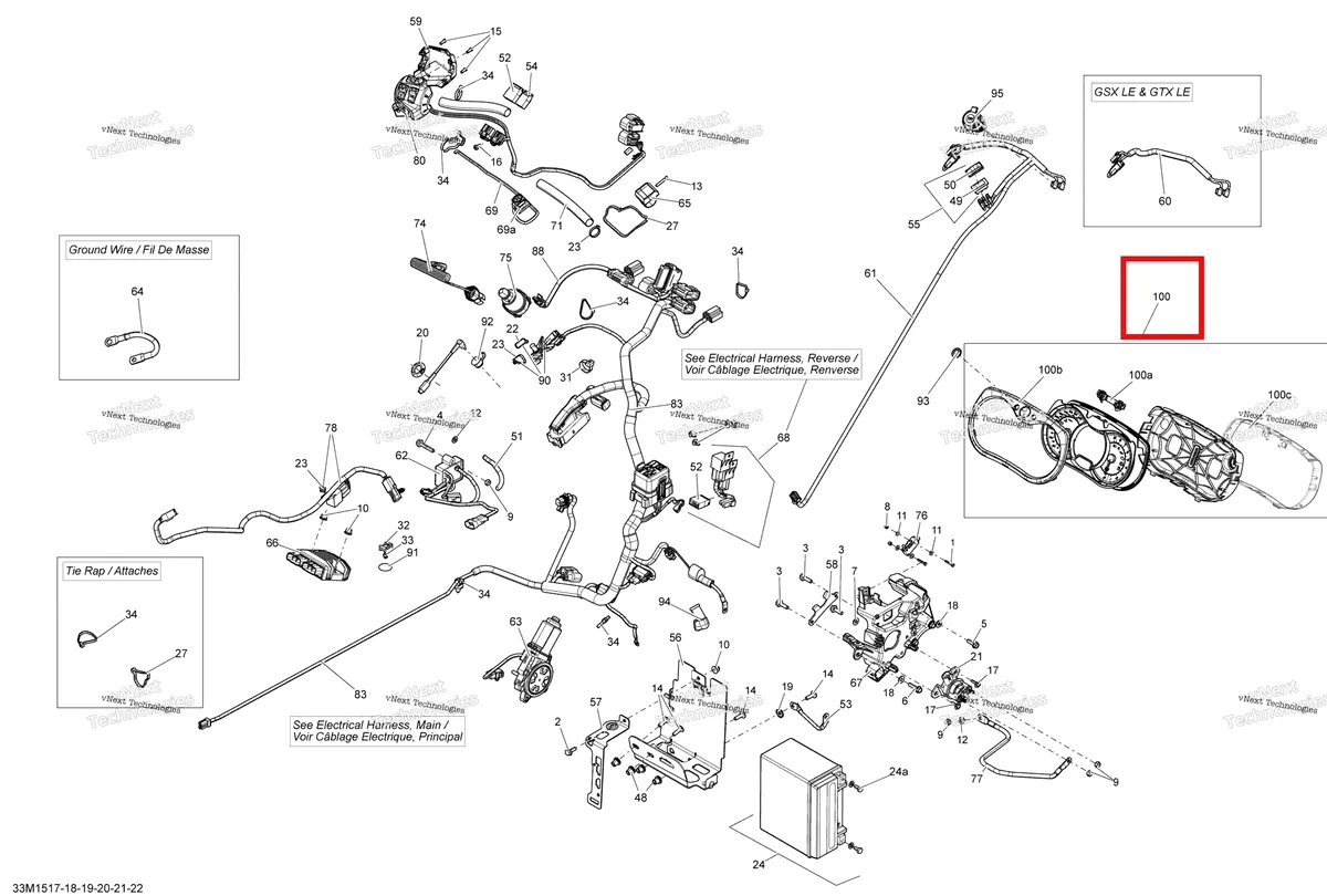 Деталь 515177761 на схеме узла 2015 Ski-Doo RENEGADE X 1200 XR137 Electrical System