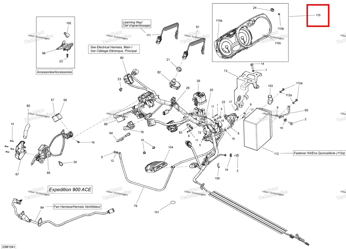 Деталь 515177768 на схеме узла 2015 Ski-Doo EXPEDITION SPORT 900ACE XS154 Electrical System
