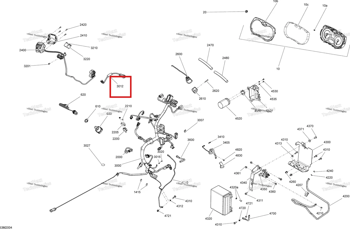 Деталь 515177877 на схеме узла 2020 Ski-Doo TUNDRA 600HO E-TEC Electrical System