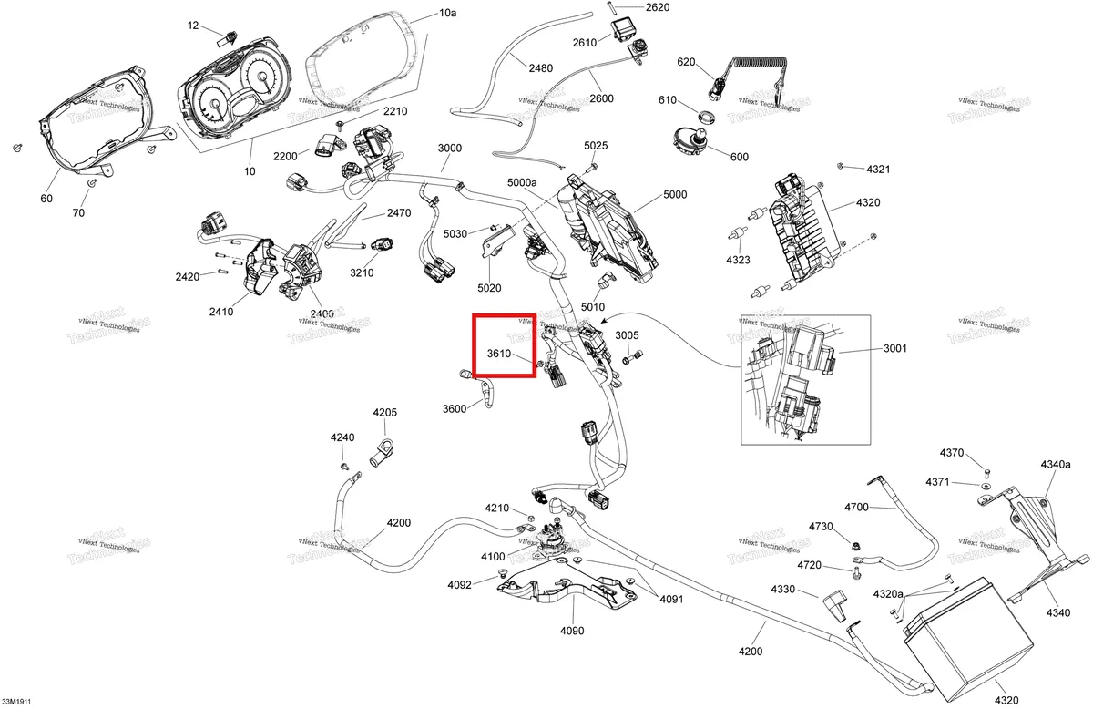 Деталь 515177920 на схеме узла 2019 Ski-Doo BACKCOUNTRY 600R E-TEC Electrical - 600R E-Tec