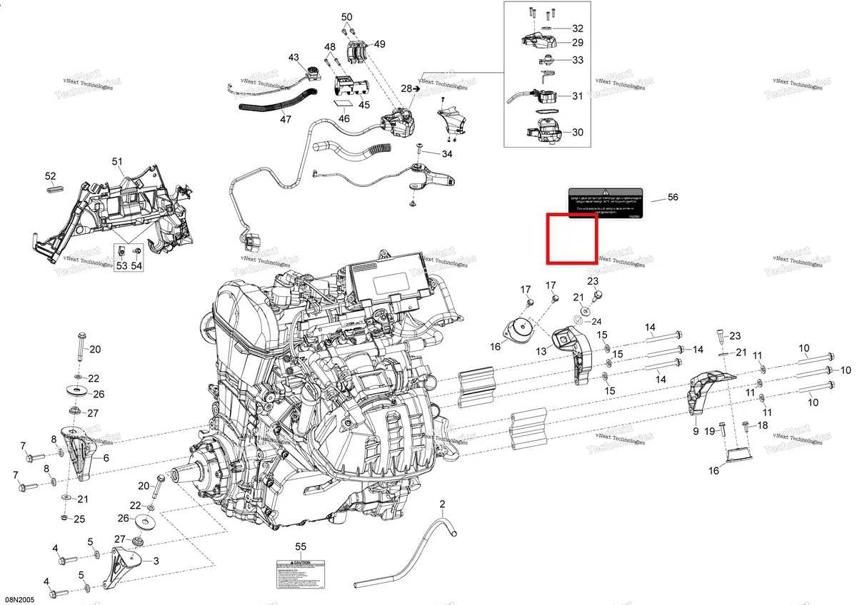 Деталь 515177946 (Защитная Трубка) на схеме узла 2020 Ski-Doo EXPEDITION SWT 900 ACE Engine - System