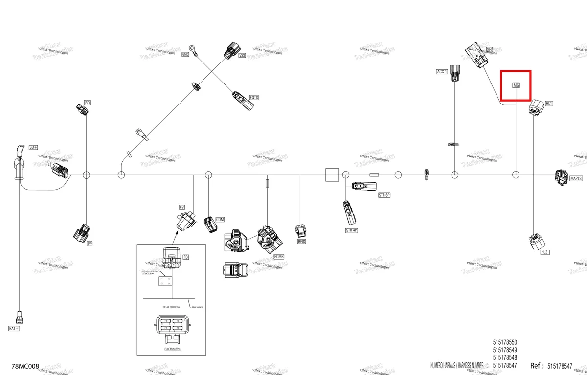 Деталь 515178016 на схеме узла 2023 Ski-Doo MXZ 600RS Electric - Main Harness - 515178550