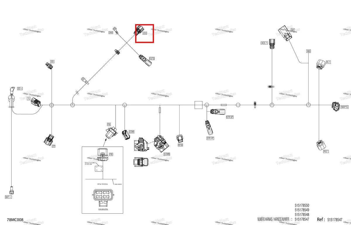 Деталь 515178024 на схеме узла 2023 Ski-Doo MXZ 600RS Electric - Main Harness - 515178550