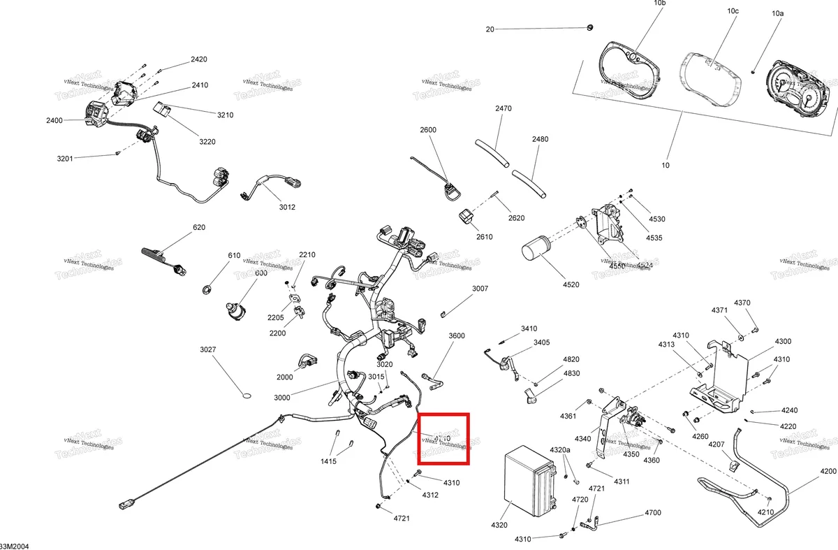 Деталь 515178052 (Деталь Ground Wire. Model-600 E-tec) на схеме узла 2020 Ski-Doo TUNDRA 600HO E-TEC Electrical System