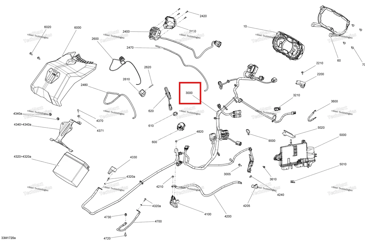 Деталь 515178206 на схеме узла 2017 Ski-Doo SUMMIT - 850 E-TEC Electrical System - With Electric Start