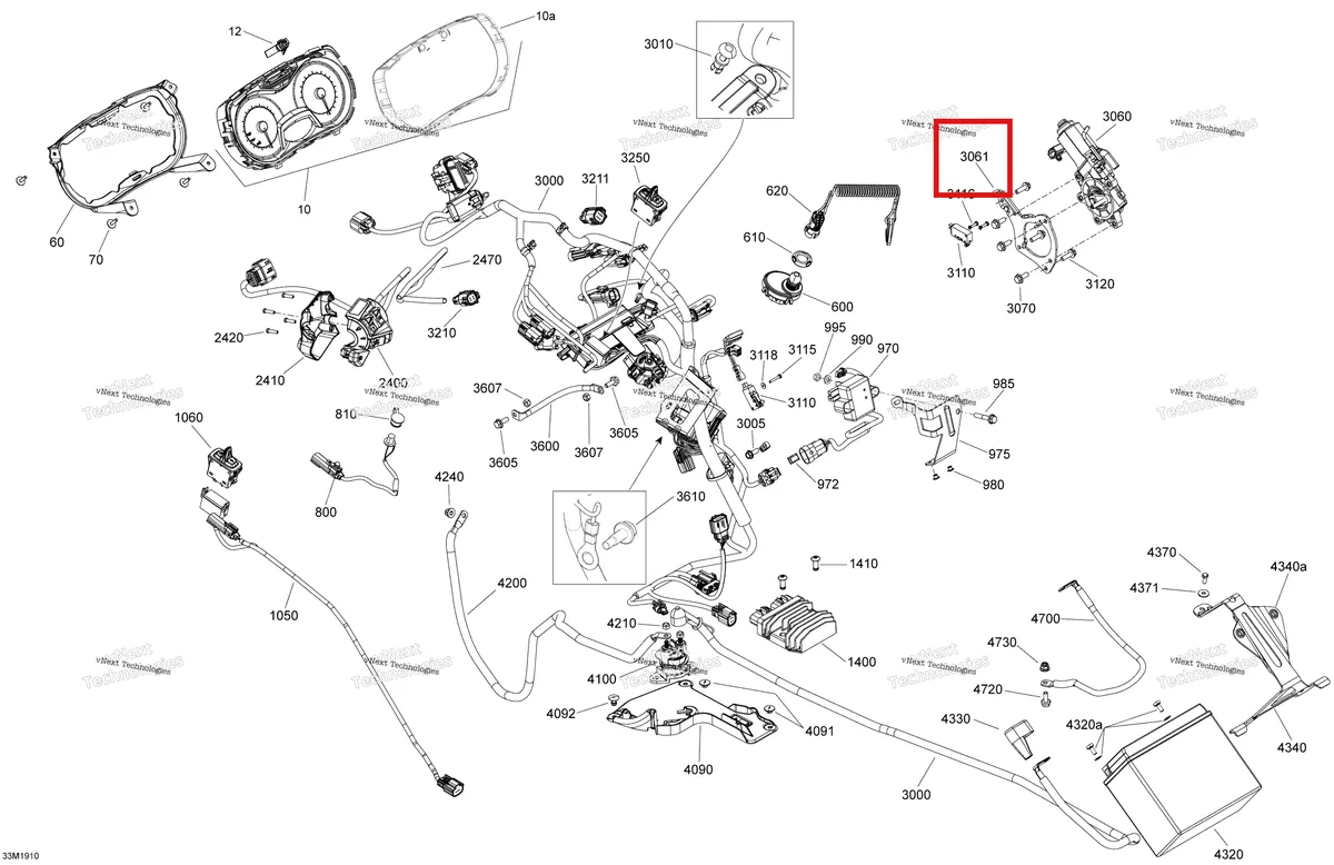 Деталь 515178220 на схеме узла 2019 Ski-Doo RENEGADE 900 ACE TURBO Electrical - 900 Ace Turbo