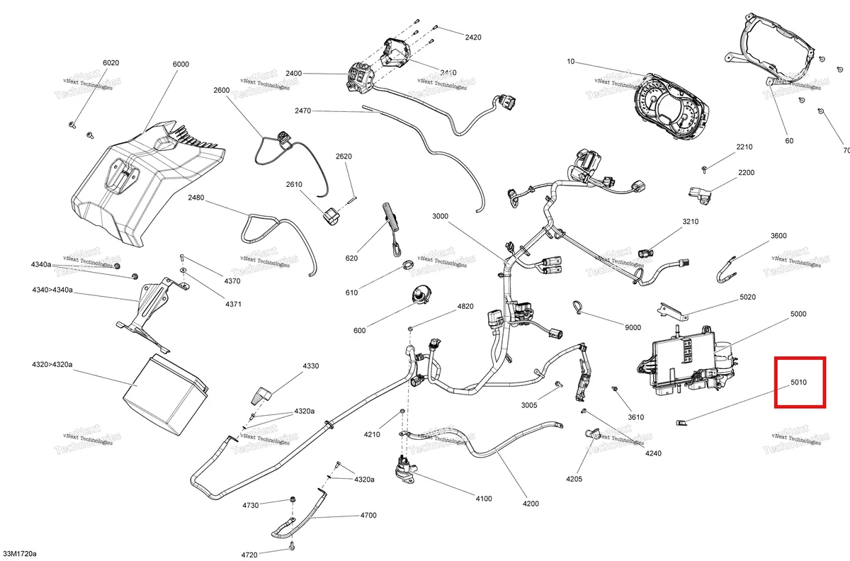 Деталь 515178231 на схеме узла 2017 Ski-Doo SUMMIT - 850 E-TEC Electrical System - With Electric Start