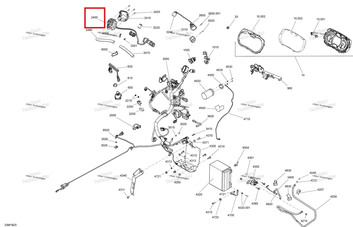 Деталь 515178305 (Кожух) на схеме узла 2018 Ski-Doo SUMMIT 600HO E-TEC Electrical System Summit - 600 Ho E-Tec - Electric Starter