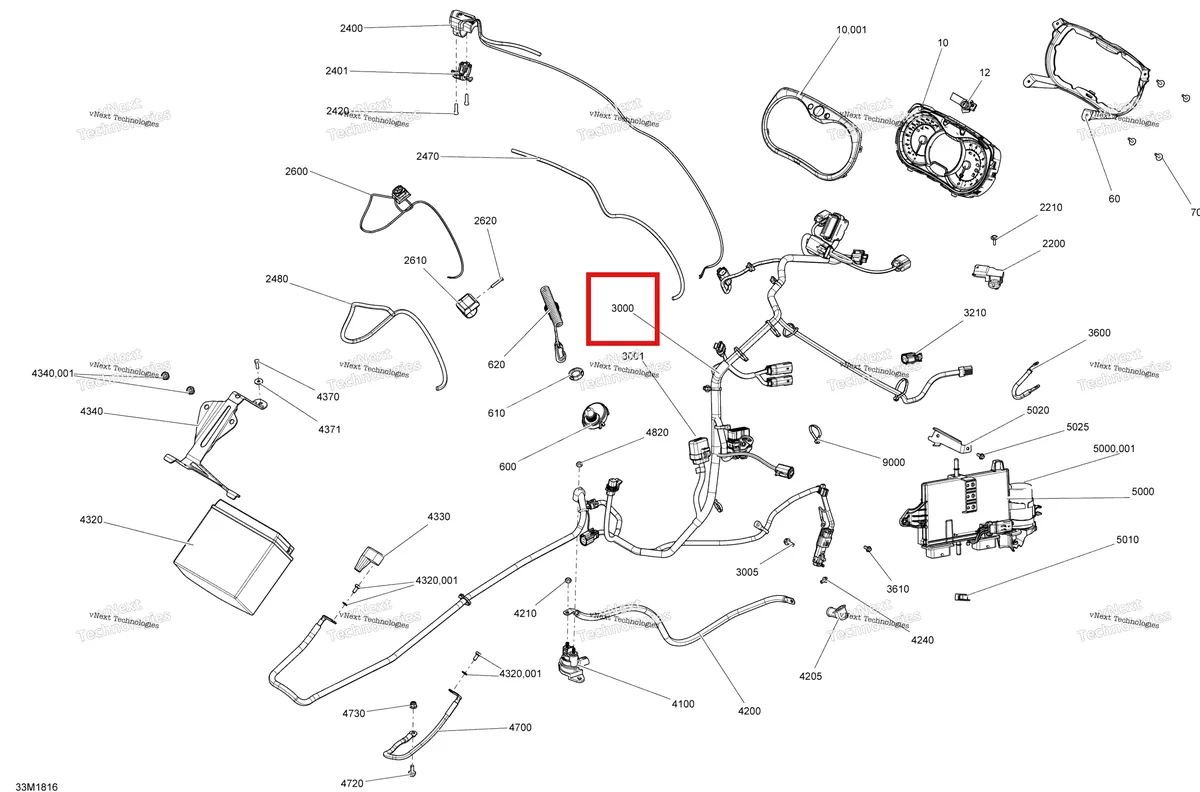 Деталь 515178367 на схеме узла 2018 Ski-Doo RENEGADE 850 E-TEC Electrical System Renegade - 850 E-Tec - Package Backcountry, Backcountry X