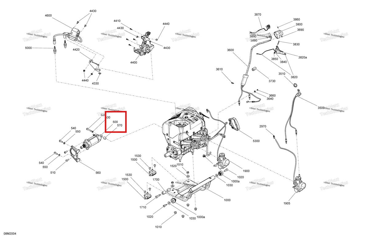 Деталь 515178473 на схеме узла 2020 Ski-Doo TUNDRA 550F Engine - System