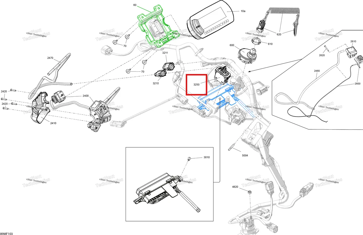 Деталь 515178501 на схеме узла 2026 Ski-Doo SKANDIC - LE - 600 ACE - AKTA - Deep Black - 20X154X1.5CST Track Electric - Upper Section