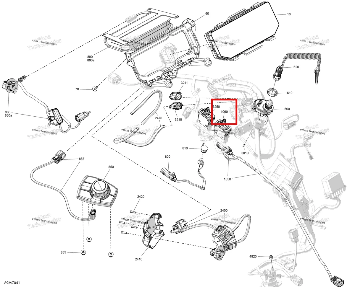 Деталь 515178503 на схеме узла 2023 Ski-Doo GRAND TOURING 900 ACE - LTD Electric - Upper Section
