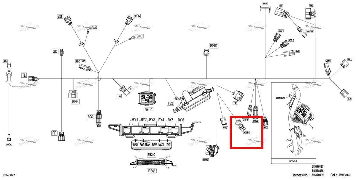 Деталь 515178661 на схеме узла Electric - Main Harness - 515178936