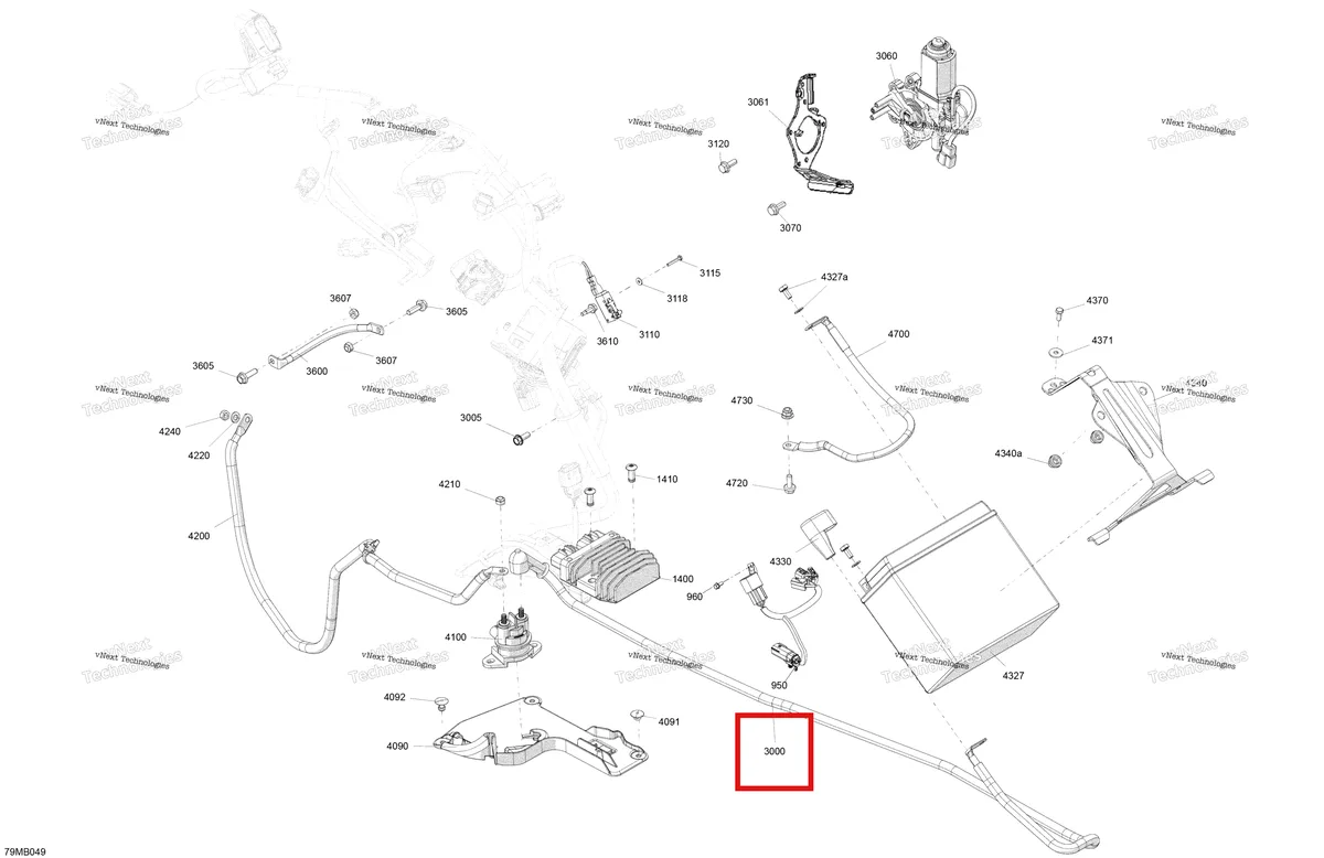 Деталь 515178938 на схеме узла 2022 Ski-Doo GRAND TOURING 900 ACE - LTD Electric - Lower Section