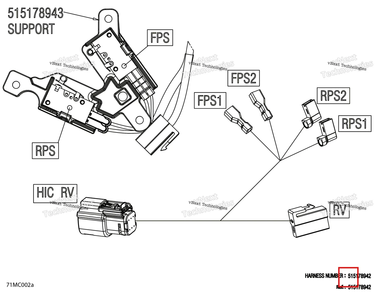 Деталь 515178942 на схеме узла Electric - Reverse Wiring Harness - 515178942