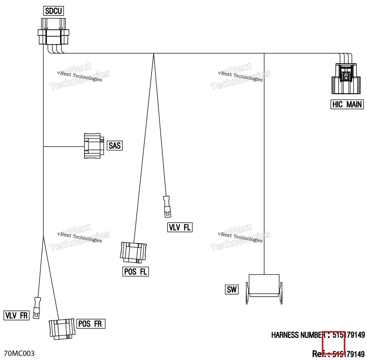 Деталь 515179149 на схеме узла Electric - Suspension Wiring Harness - 515179149